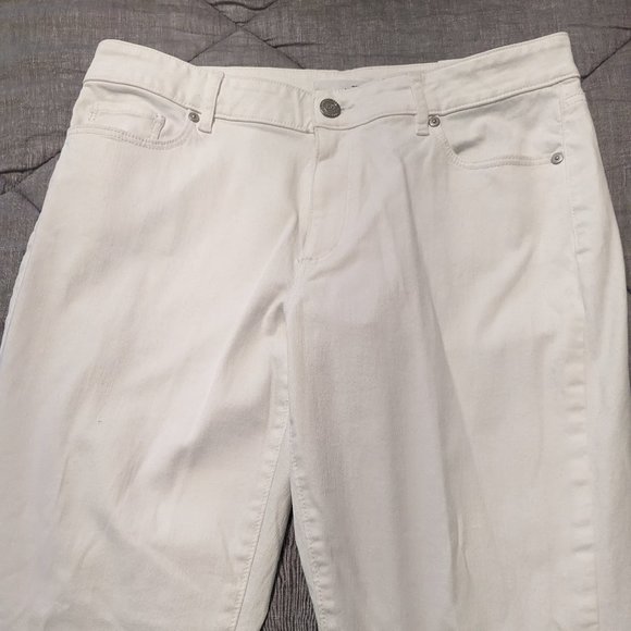 LOFT Pants - Loft Curvy Skinny White Denim Jeans
